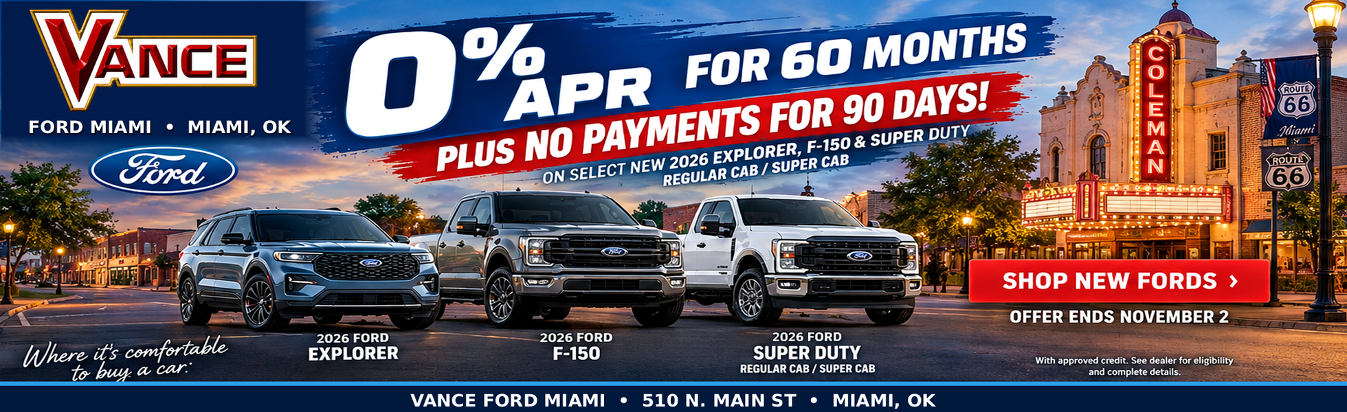 0% on select new Ford inventory