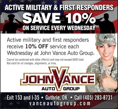 Active Military Save 10% On Service Every Wednesday!